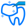 Blue tooth icon illustrating dental veneer